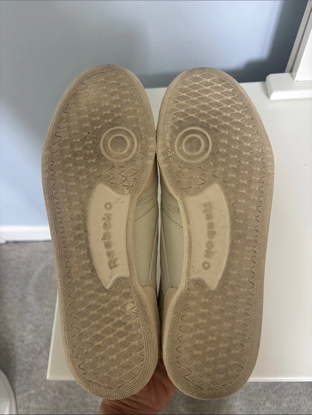 Reebok Cream/Tan Low-Top Leather Sneakers